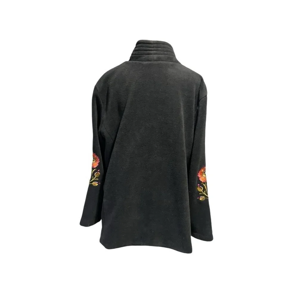 EUC VTG Bob Mackie Wearable Art Fleece Jacket/Coat Sz 1X - Picture 4 of 8